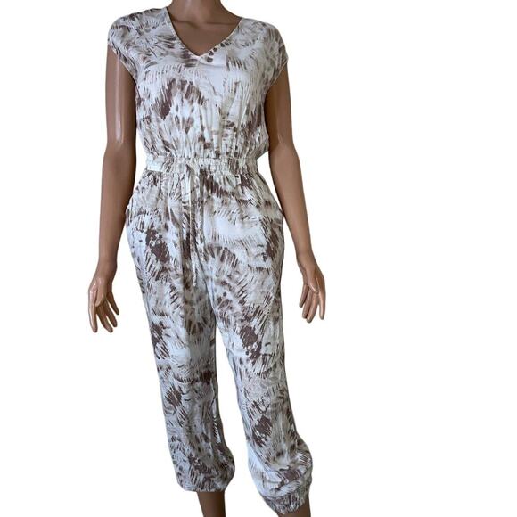 Japna Pants Jumpsuits Japna Jumpsuit Tie Dyed White Tan